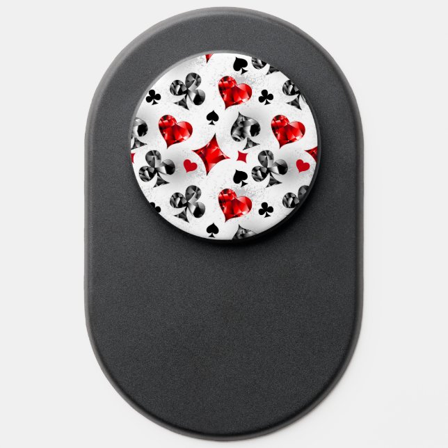 Poker Player Gambler Playing Card Suits Las Vegas PopSocket (Popsocket)