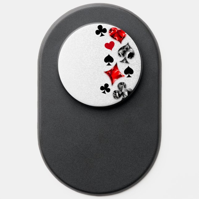 Poker Player Gambler Playing Card Suits Las Vegas PopSocket (Popsocket)
