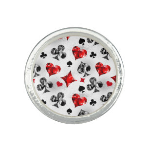 Poker Player Gambler Playing Card Suits Las Vegas Ring