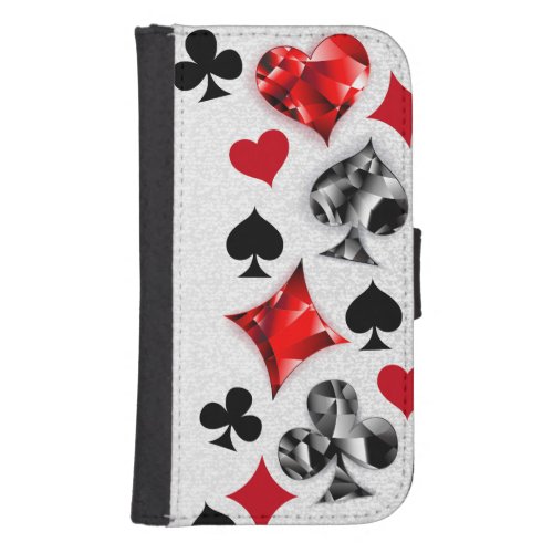 Poker Player Gambler Playing Card Suits Las Vegas Galaxy S4 Wallet Case