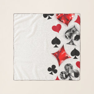 Poker Player Gambler Playing Card Suits Las Vegas Scarf