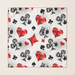 Poker Player Gambler Playing Card Suits Las Vegas Scarf