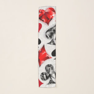 Poker Player Gambler Playing Card Suits Las Vegas Scarf