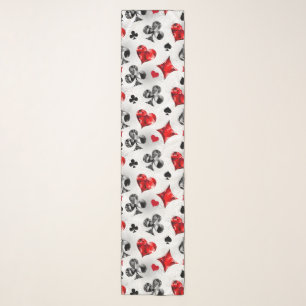 Poker Player Gambler Playing Card Suits Las Vegas Scarf