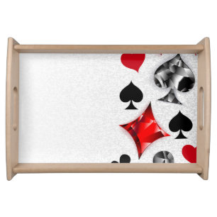 Poker Player Gambler Playing Card Suits Las Vegas Serving Tray
