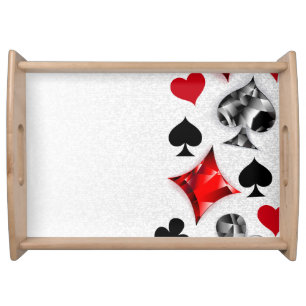 Poker Player Gambler Playing Card Suits Las Vegas Serving Tray