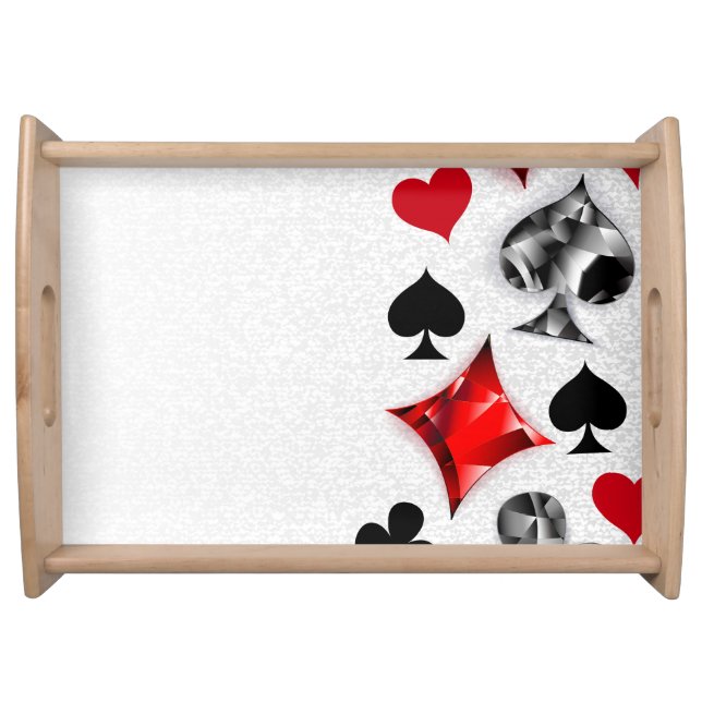 Poker Player Gambler Playing Card Suits Las Vegas Serving Tray (Front)
