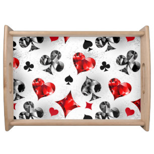 Poker Player Gambler Playing Card Suits Las Vegas Serving Tray