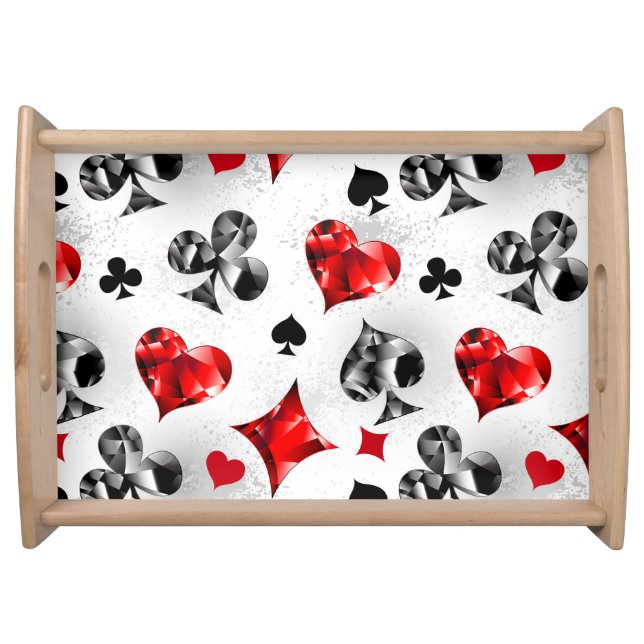 Poker Player Gambler Playing Card Suits Las Vegas Serving Tray (Front)