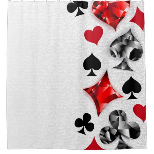 Poker Player Gambler Playing Card Suits Las Vegas Shower Curtain