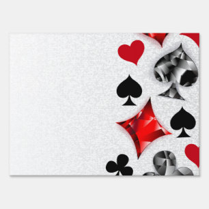 Poker Player Gambler Playing Card Suits Las Vegas Sign