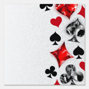 Poker Player Gambler Playing Card Suits Las Vegas Sign