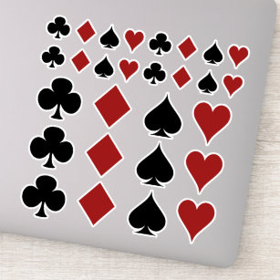 Poker Player Gambler Playing Card Suits Las Vegas Sticker