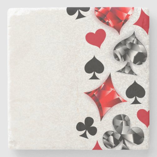 Poker Player Gambler Playing Card Suits Las Vegas Stone Coaster