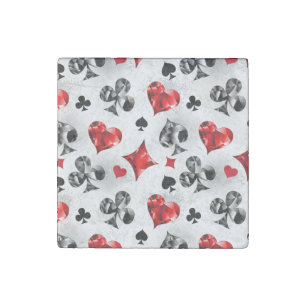 Poker Player Gambler Playing Card Suits Las Vegas Stone Magnet