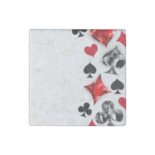 Poker Player Gambler Playing Card Suits Las Vegas Stone Magnet
