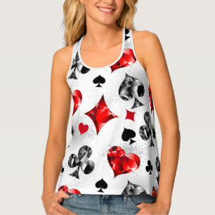 Poker Player Gambler Playing Card Suits Las Vegas Tank Top