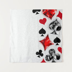 Poker Player Gambler Playing Card Suits Las Vegas Tapestry