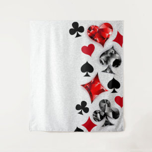 Poker Player Gambler Playing Card Suits Las Vegas Tapestry