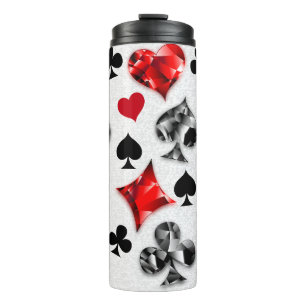Poker Player Gambler Playing Card Suits Las Vegas Thermal Tumbler