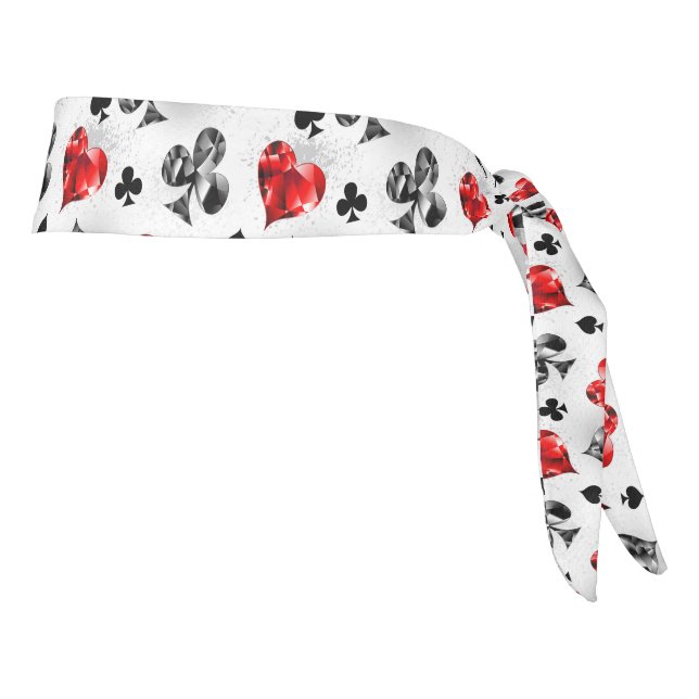 Poker Player Gambler Playing Card Suits Las Vegas Tie Headband (Rotate 90)