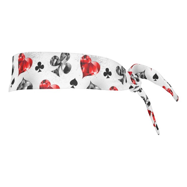 Poker Player Gambler Playing Card Suits Las Vegas Tie Headband (Rotate 90)