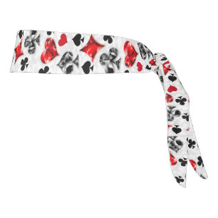 Poker Player Gambler Playing Card Suits Las Vegas Tie Headband