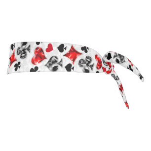 Poker Player Gambler Playing Card Suits Las Vegas Tie Headband