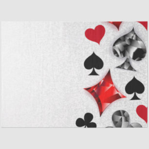Poker Player Gambler Playing Card Suits Las Vegas Tissue Paper