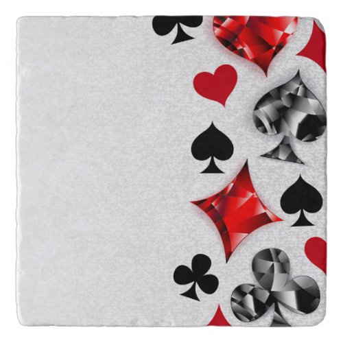 Poker Player Gambler Playing Card Suits Las Vegas Trivet