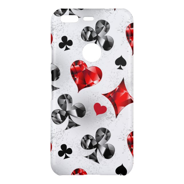 Poker Player Gambler Playing Card Suits Las Vegas Uncommon Google Pixel Case (Back)