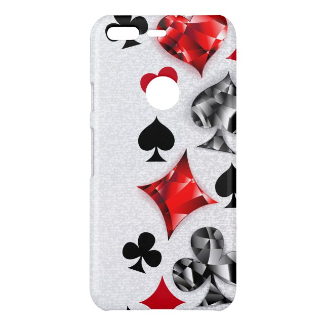 Poker Player Gambler Playing Card Suits Las Vegas Uncommon Google Pixel Case (Back)