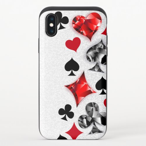 Poker Player Gambler Playing Card Suits Las Vegas iPhone XS Slider Case