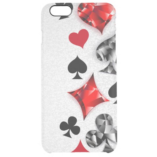 Poker Player Gambler Playing Card Suits Las Vegas Clear iPhone 6 Plus Case