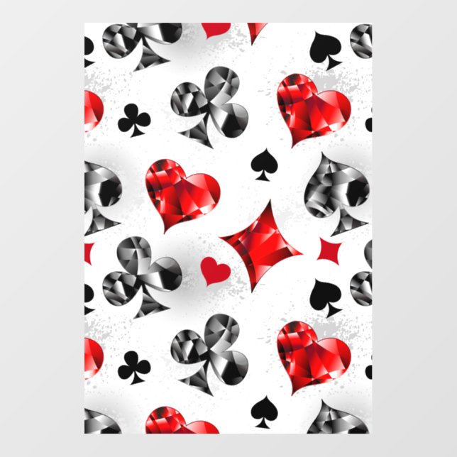 Poker Player Gambler Playing Card Suits Las Vegas Wall Decal (Front)