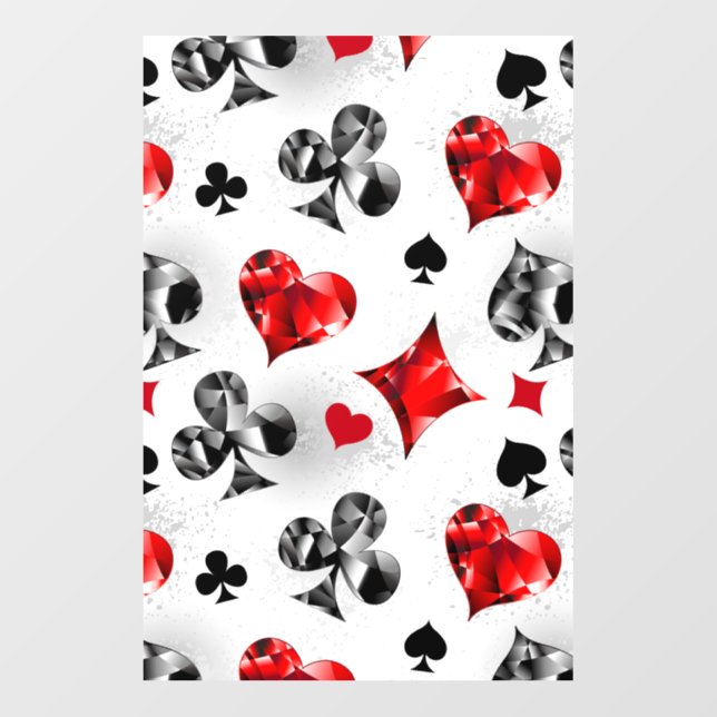 Poker Player Gambler Playing Card Suits Las Vegas Wall Decal (Front)