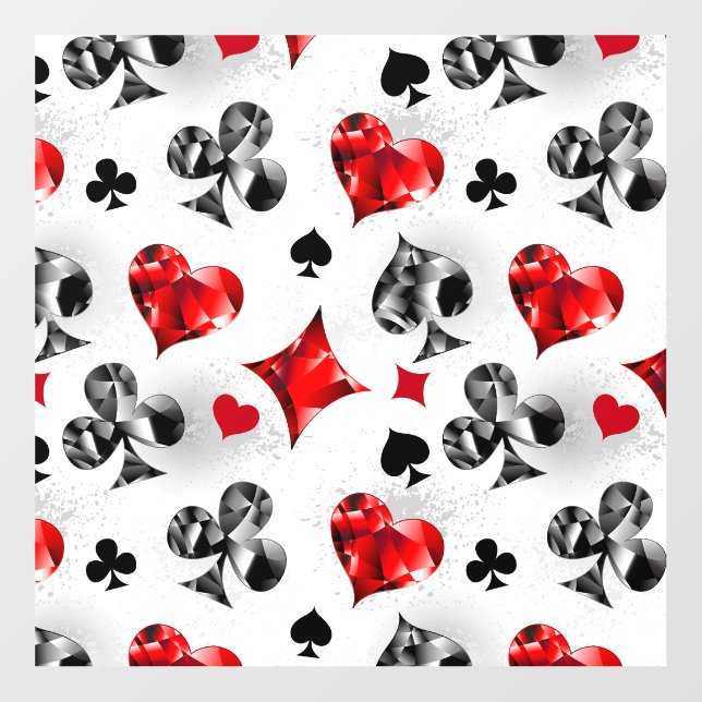 Poker Player Gambler Playing Card Suits Las Vegas Wall Decal (Front)