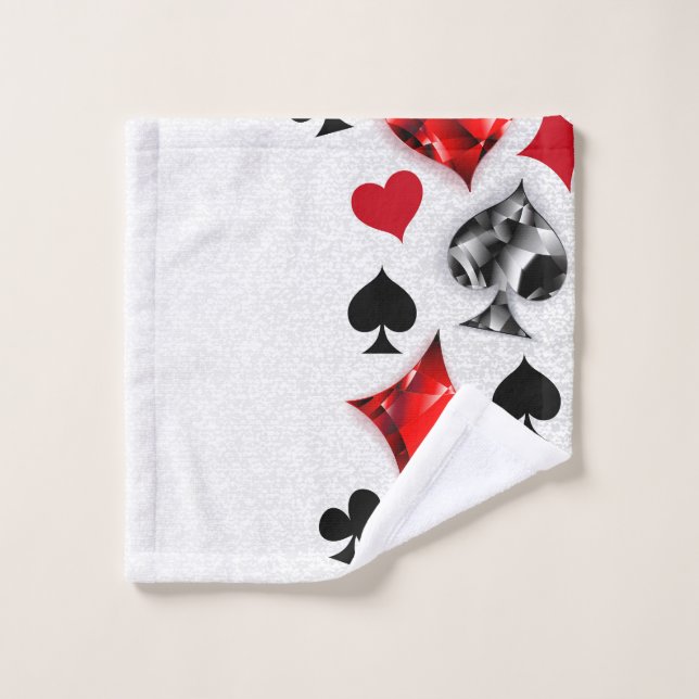 Poker Player Gambler Playing Card Suits Las Vegas Wash Cloth (Wash Cloth)