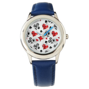 Poker Player Gambler Playing Card Suits Las Vegas Watch