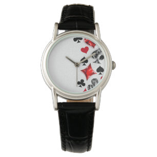 Poker Player Gambler Playing Card Suits Las Vegas Watch