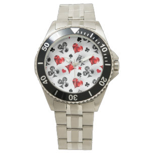 Poker Player Gambler Playing Card Suits Las Vegas Watch