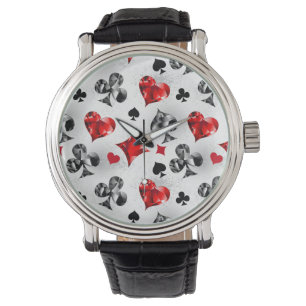 Poker Player Gambler Playing Card Suits Las Vegas Watch