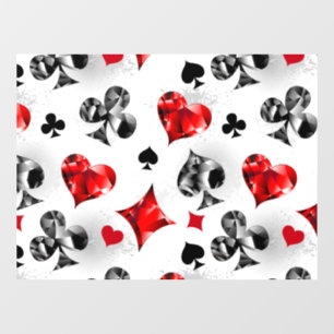 Poker Player Gambler Playing Card Suits Las Vegas Window Cling