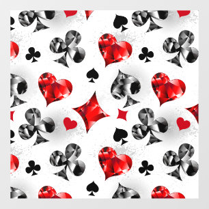 Poker Player Gambler Playing Card Suits Las Vegas Window Cling