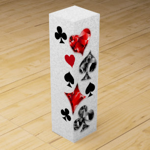 Poker Player Gambler Playing Card Suits Las Vegas Wine Box
