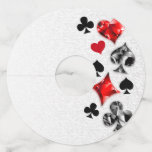 Poker Player Gambler Playing Card Suits Las Vegas Wine Glass Tag