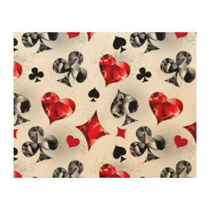 Poker Player Gambler Playing Card Suits Las Vegas Wood Wall Art