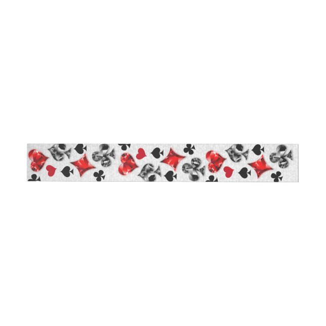 Poker Player Gambler Playing Card Suits Las Vegas Wrap Around Address Label (Individual)
