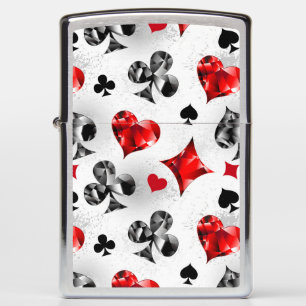 Poker Player Gambler Playing Card Suits Las Vegas Zippo Lighter