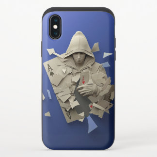 Poker Player Hooded iPhone X Slider Case